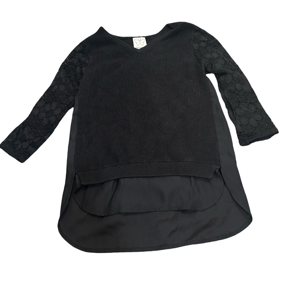 GUC Ella Moss Girls 7/8 Black Elegant Sweater/Bouse Top
